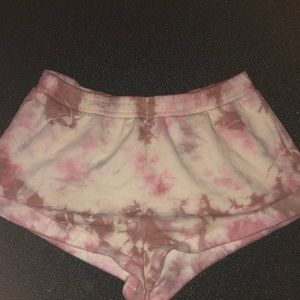 tye die pink shorts